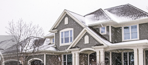 A snow-covered roof showcasing winter durability and weather protection.