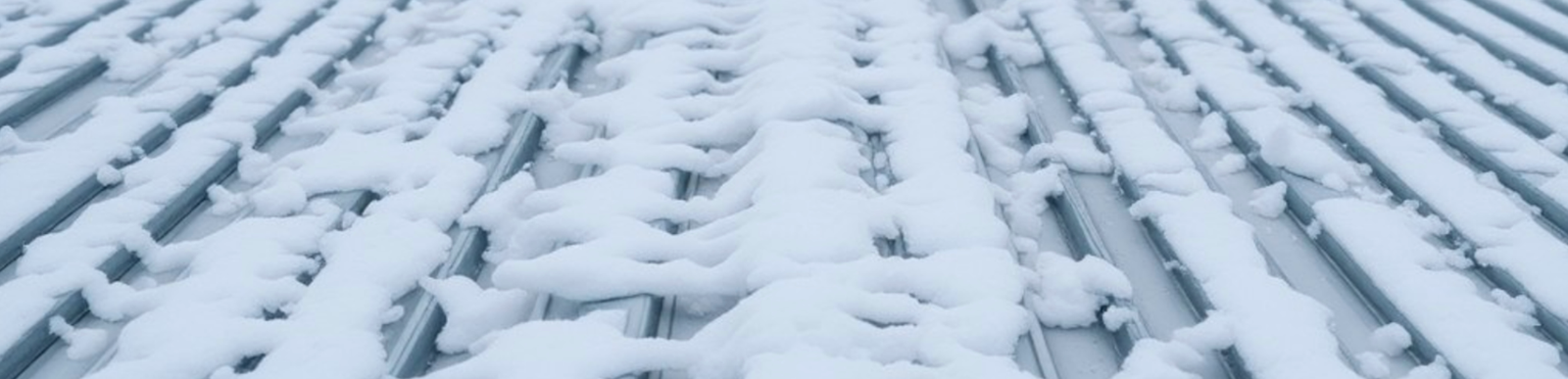 Frozen ice on a roof during winter, highlighting potential roofing issues.